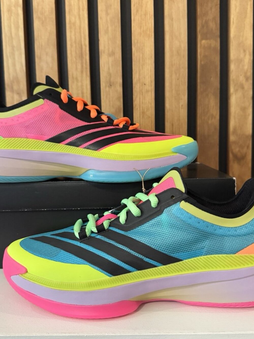 SIZE 14 MENS - adidas adizero Select 3.0 Lucid Pink Lime Blue Blk Multi JR8281